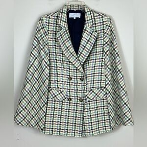 Pearl Lela Rose Blazer Cape Blazer Checkered Textured Size Small